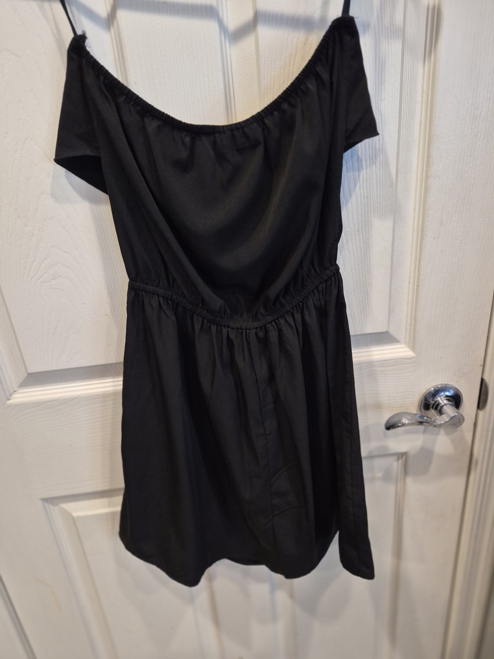 Speed Control Black Ruffle-Front Spaghetti Strap Mini Dress - Picture 4 of 4